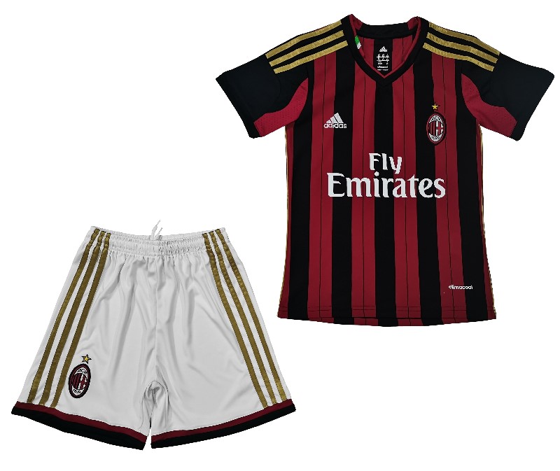 Retro kids kit 13-14 AC home soccer jersey size 16-28