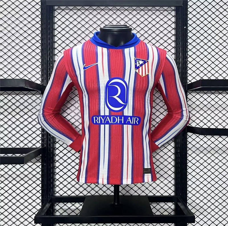 Atletico Madrid 202425 Home Long Sleeves Jersey Player Version