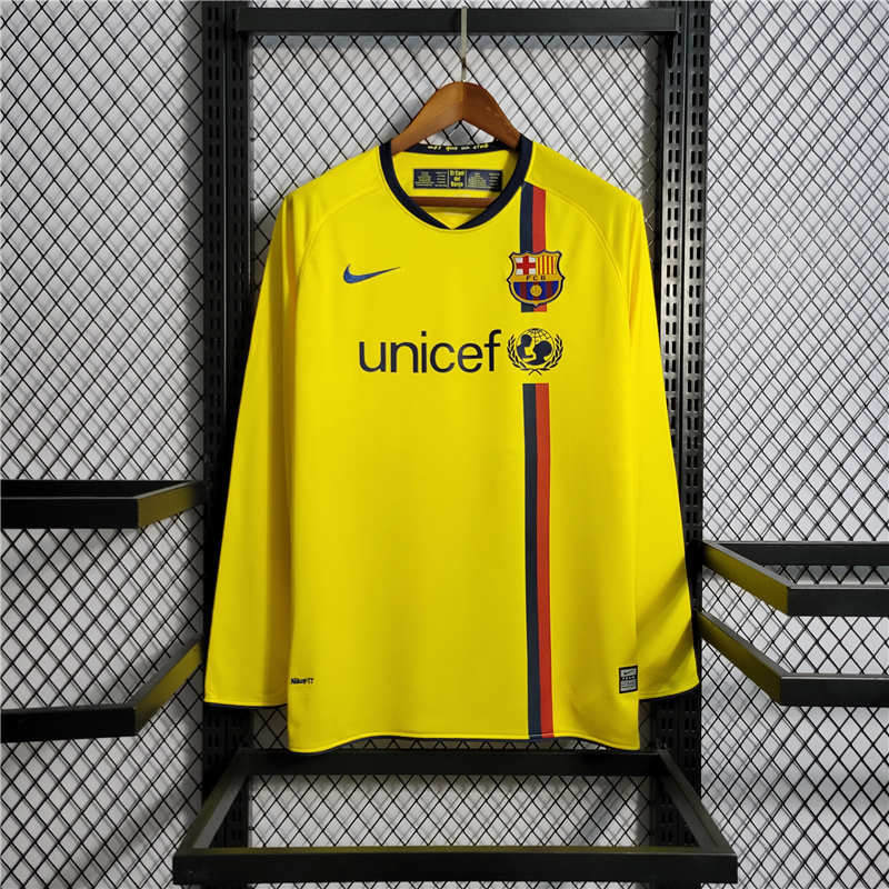 Retro 0809 Barcelona Away Long Sleeve Size S-XXL