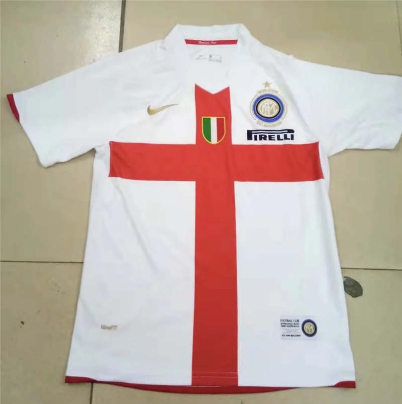 Retro 07-08 Inter Milan white 100 years soccer jersey S-2XL