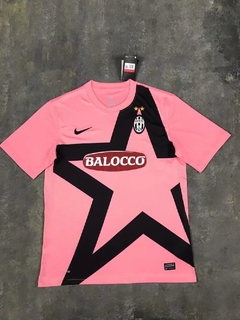 Retro 11-12 Juventus pink soccer jersey size S-2XL