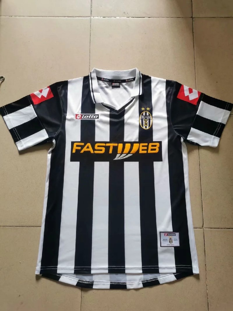 Retro 01-02 Juventus home soccer jersey size S-2XL