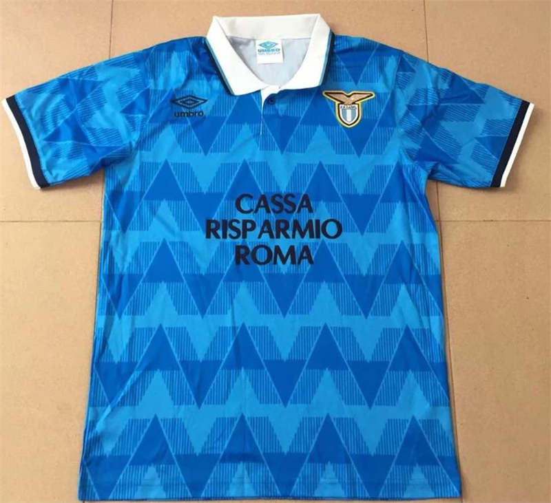 Retro 1989 Lazio blue soccer jersey S-XXL