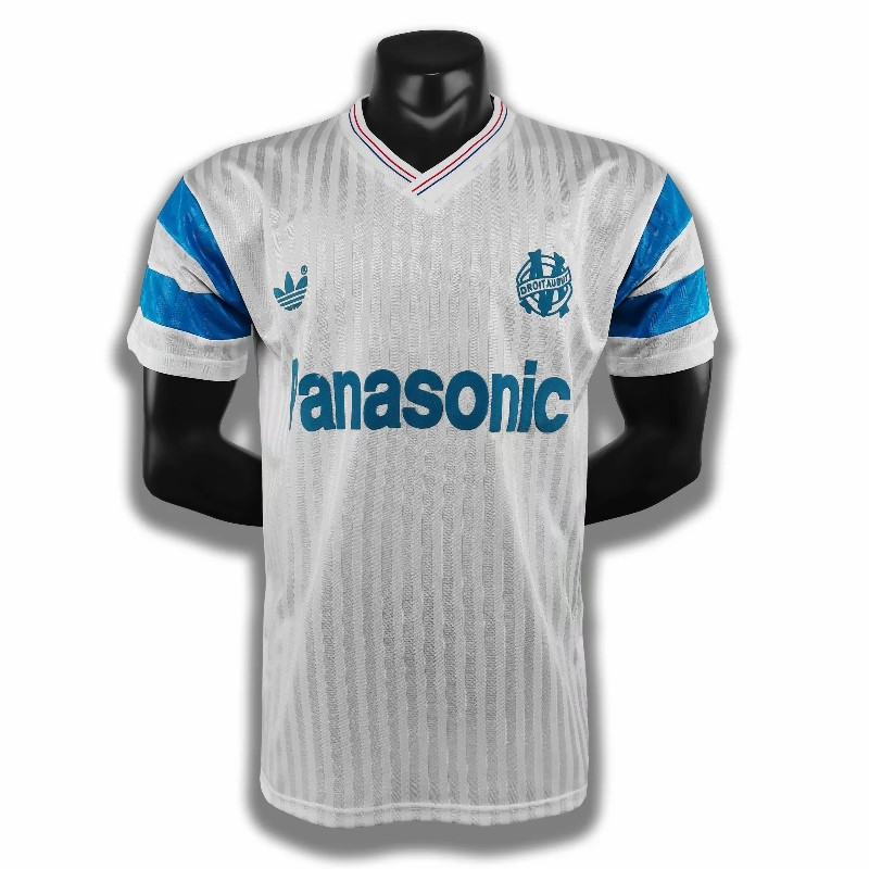 Retro 1990 Marseille home soccer jersey size S-2XL
