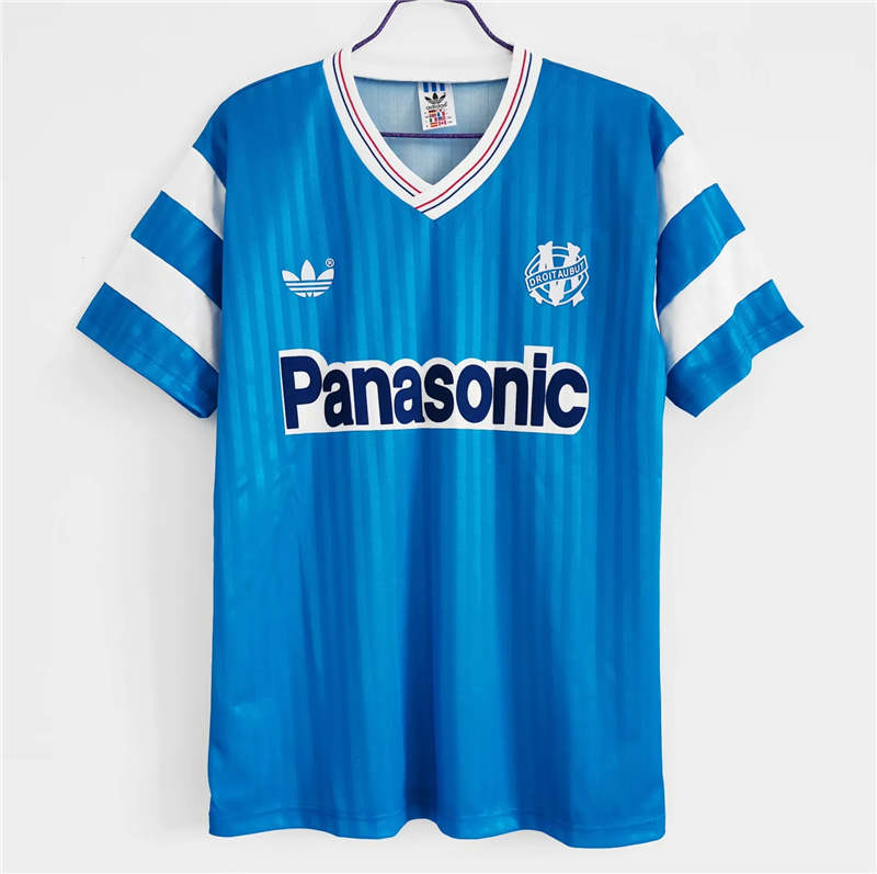 Retro 1990 Marseille away blue soccer jersey size S-2XL