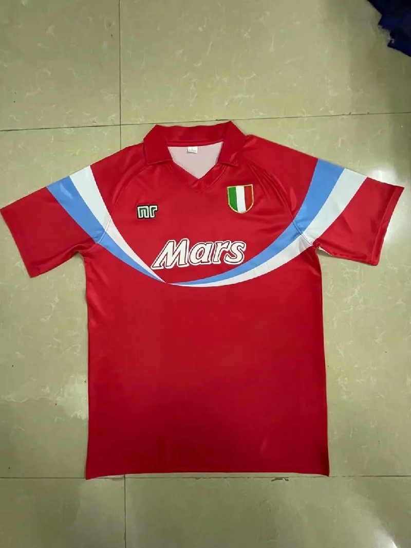 Retro 90-91 Napoli red soccer jersey size S-2XL