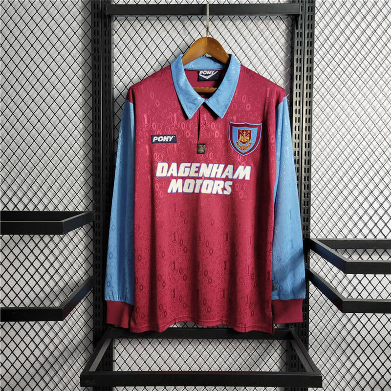 Retro 1995-97 West Ham Long Sleeves Home S-XXL
