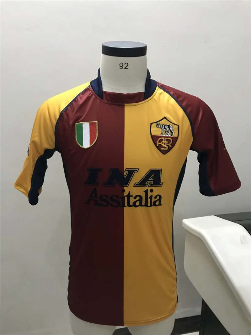 Retro 2001-2002 Roma cup Champions league home soccer jersey S-2XL