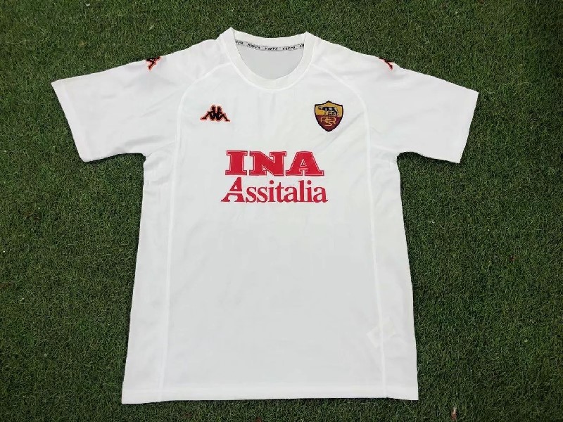 Retro 00-01 Roma away white soccer jersey size S-2XL