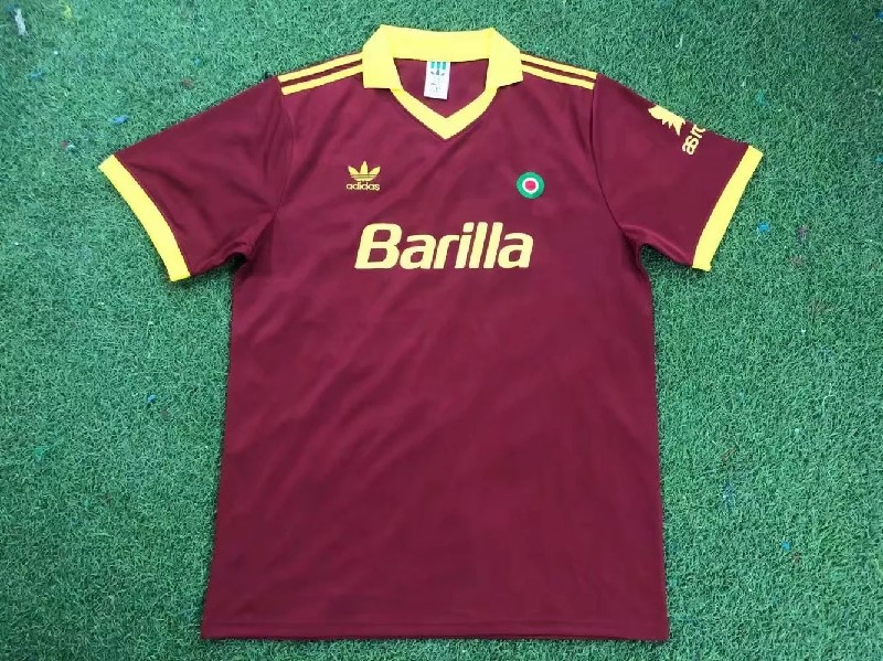 Retro 91-92 Roma home soccer jersey size S-2XL